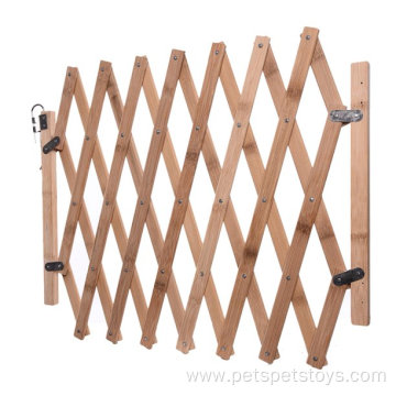 Pet Gate fence Wooden Retractable Dog Sliding Door